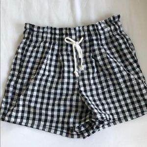 Drawstring gingham shorts NWT